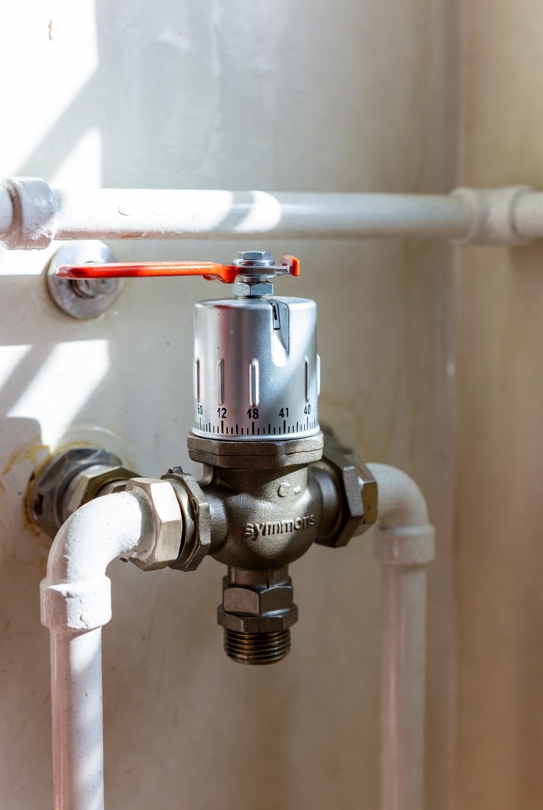 Pressure balancing valve in residential home plumbing