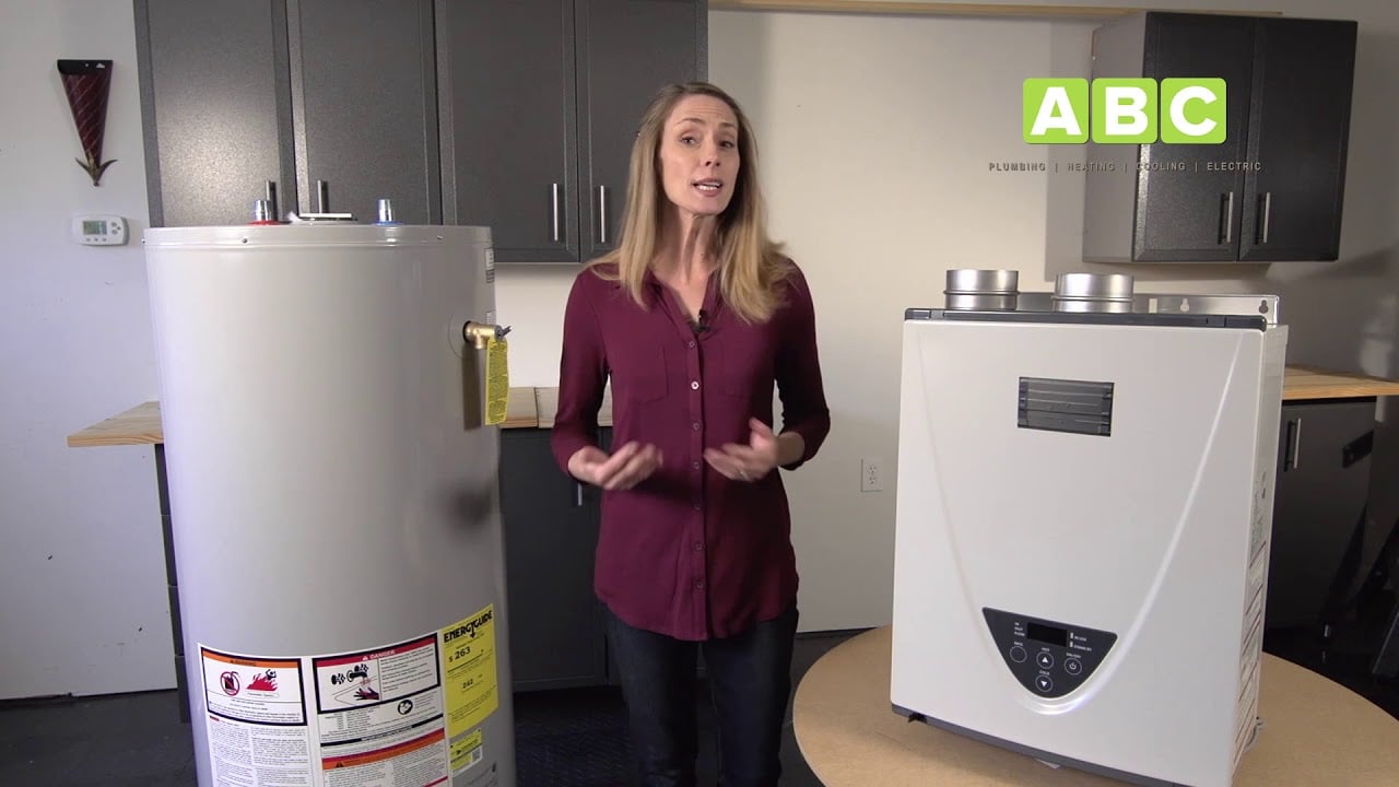 Woman talking about water heater expansion tanks