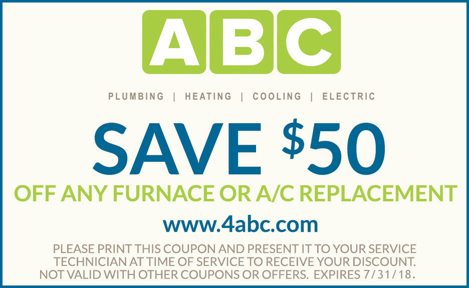 Coupon - Save $50 off any furnace or AC replacement